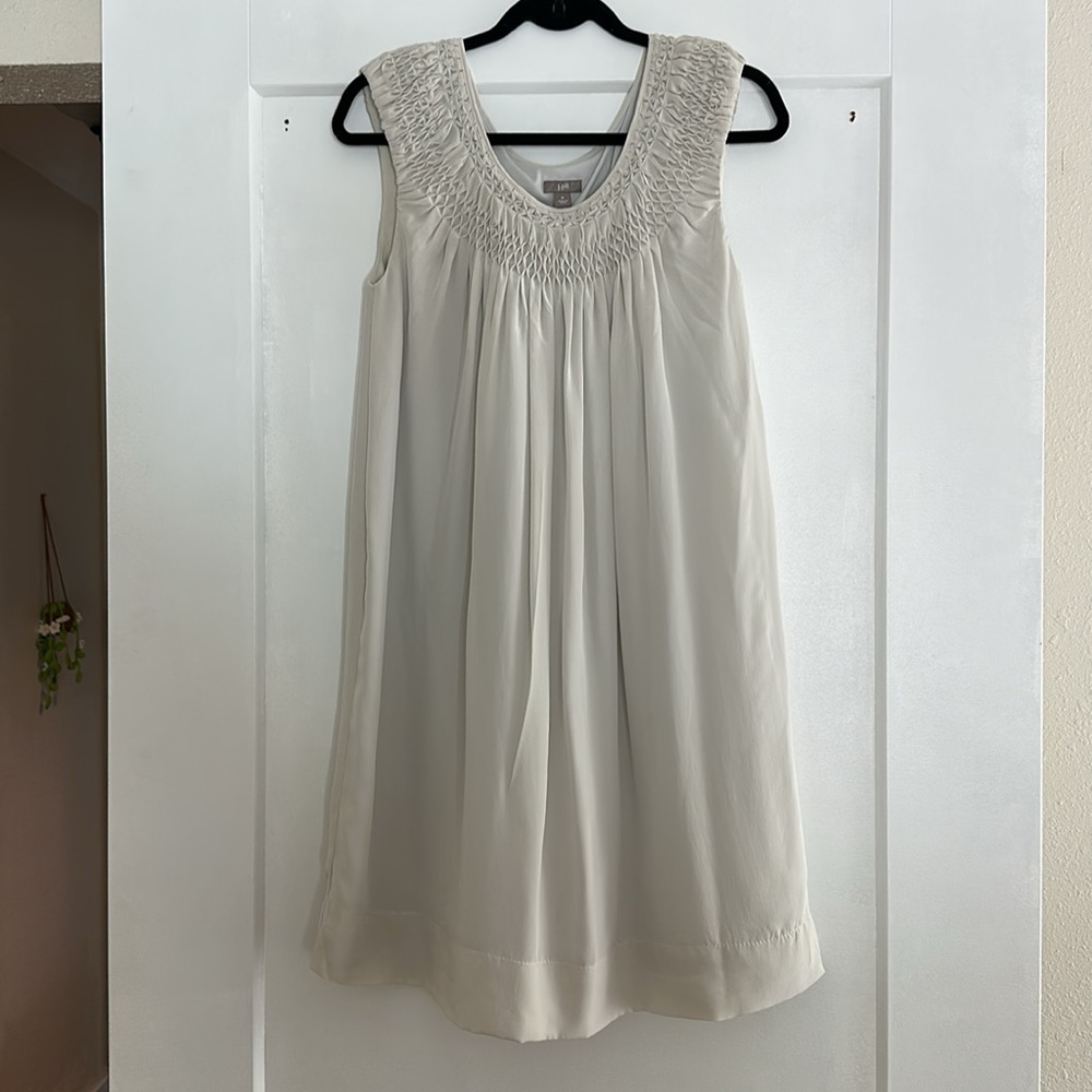 J. Jill Cream Textured Sleeveless dress
